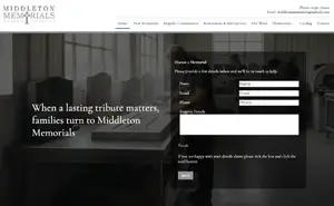 Website designed for Middleton Memorials